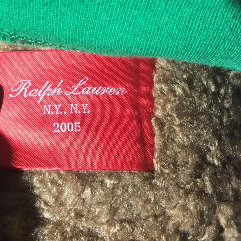 Polo Ralph Lauren 2005 Teddy Bear Plush Red green Pony Polo Rugby shirt - Picture 6 of 6